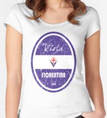 Serie A - Fiorentina (Distressed) Women's Fitted Scoop T-Shirt