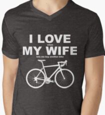 I LOVE MY WIFE* Men's V-Neck T-Shirt