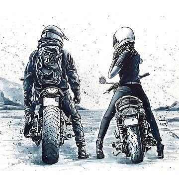 Poster personnalisé couple motards, cadeau pour motard, cadeau