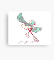 winter skating chicken Metal Print