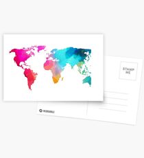 world map colorffull Postcards