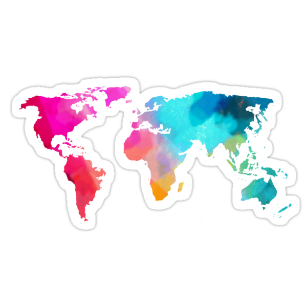 "world Map Colorffull" Stickers By Osenese