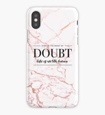 Life Is Worth Living - Rose Gold Marble iPhone Case
