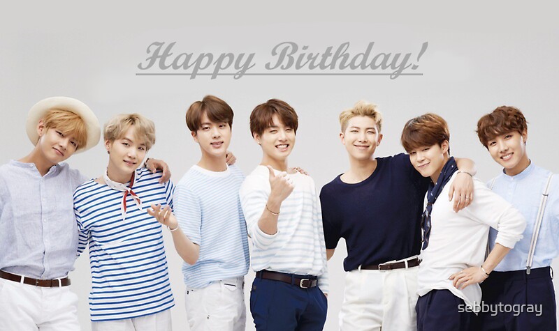 ""Happy Birthday" - BTS " Stickers by sebbytogray | Redbubble
