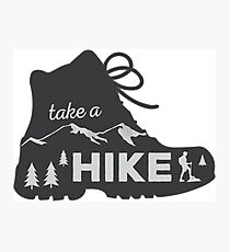 Take a Hike - Hiking Sticker Photographic Print