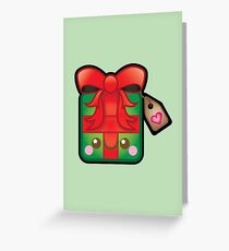 Cute Kawaii Christmas Present Greeting Card