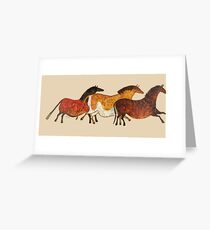 Cave Horses in Beige Greeting Card