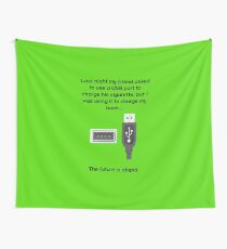 The future is stupid - dark text Wall Tapestry