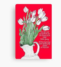 A pitcher of Tulips Canvas Print