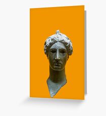 Bronze head of Nike (victory) 420 BCE. Digitally enhanced Greeting Card