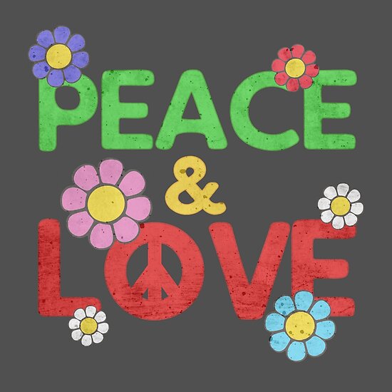 quot Peace And Love Hippie Quote 60s Flowers Chill quot Poster by Sid3walkArt