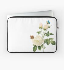 White rose with butterflies Laptop Sleeve