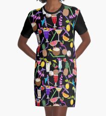 Vestido camiseta Patrón de bebidas cócteles