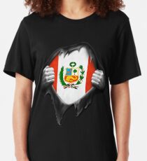Peru Flag. Proud Peruvian Slim Fit T-Shirt