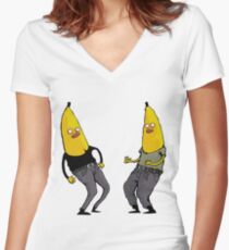 bananas in regular clothing Women's Fitted V-Neck T-Shirt