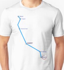 Train To Busan Zombie Film Train Route Unisex T-Shirt