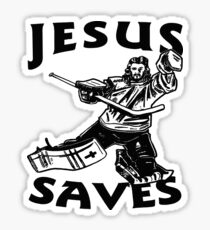 JESUS SAVES HOCKEY Sticker