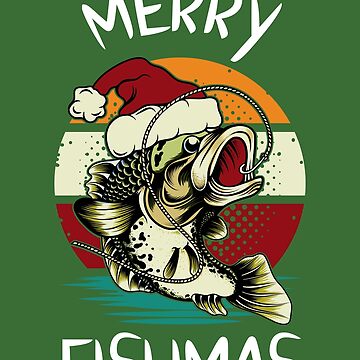 Merry Fishmas Funny Bass Fishing Christmas | Sticker