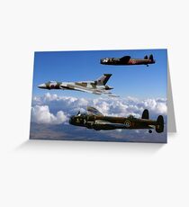 Avro Vulcan and Lancasters Greeting Card