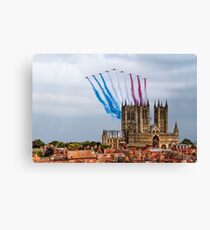Red Arrows over Lincoln Cathedral Canvas Print