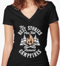 Campfire Stories Women's Fitted V-Neck T-Shirt