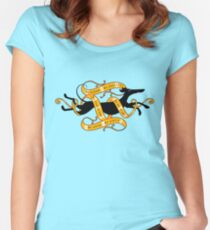 Camiseta entallada de cuello redondo Gris medieval