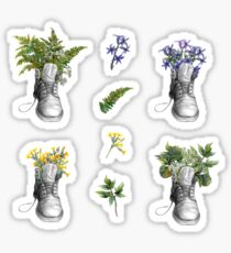 Boot with flowers and leaves Sticker