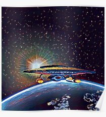 Nebula class passes over earth Poster