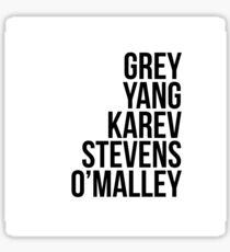 Grey's Names Sticker