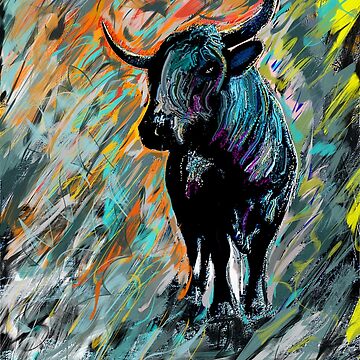 Artwork thumbnail, Rocky, Pineywoods Bull Abstract by OzarkAkerzFarm