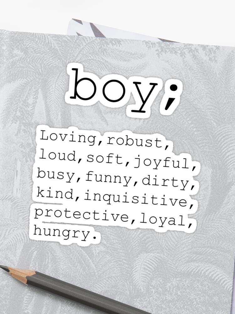 Junge Definition Print Room Decor Geschenkidee Boy Bedeutung Zitat Sticker