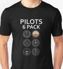 Pilots Six Pack Airplane Instruments Unisex T-Shirt