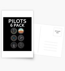 Pilots Six Pack Airplane Instruments Postcards