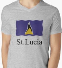 St Lucia flag Men's V-Neck T-Shirt