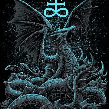 Leviathan Tapestry, Demon Vertical Art Print, Satanic Decor - Dragon  Serpent, 2 Colors