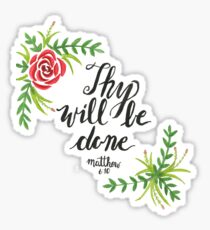Handgemaltes Aquarell Matthäus 6:10 Sticker