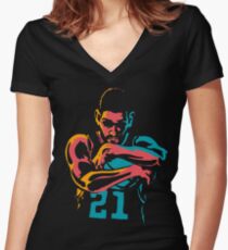 Tribute to Tim Duncan Women's Fitted V-Neck T-Shirt