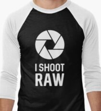 I Shoot Raw Men's Baseball ¾ T-Shirt
