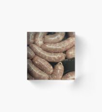raw meat sausages Acrylic Block