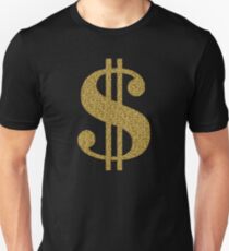 Gold Dollar Sign Unisex T-Shirt