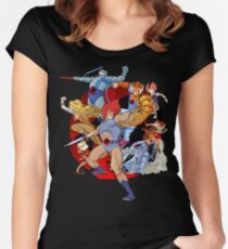 Donner Katzen Tailliertes Rundhals-Shirt