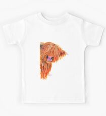 HIGHLAND COW 'PEEKABOO' BY SHIRLEY MACARTHUR Kids Tee