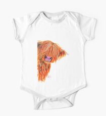 HIGHLAND COW 'PEEKABOO' VON SHIRLEY MACARTHUR Baby Body Kurzarm