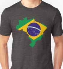 Brazil Flag Map Unisex T-Shirt