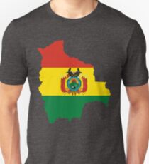 Bolivien-Flaggen-Karte Slim Fit T-Shirt