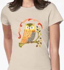 Lovely Cute Owl Women's Fitted T-Shirt