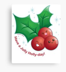 Cute Holiday Holly Canvas Print
