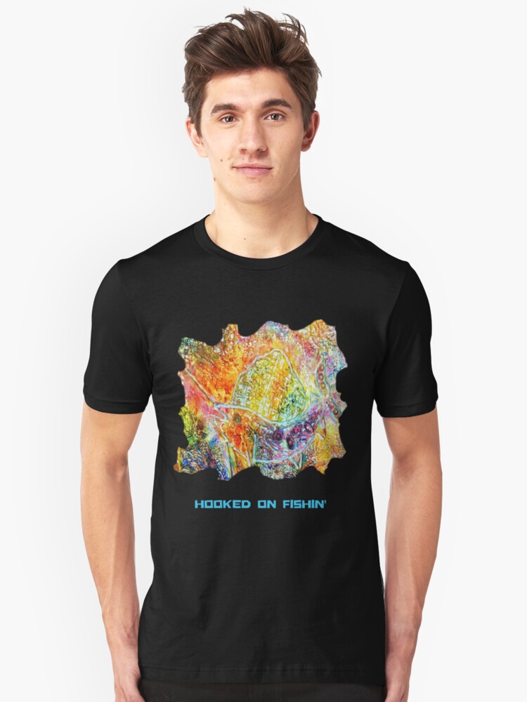 Alternate view of HOOKED ON FISHING FUNNY QUOTE Slim Fit T-Shirt
