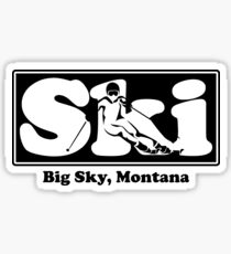 Big Sky, Montana SKI Graphic for Skiing your favorite mountain, city or resort town Sticker