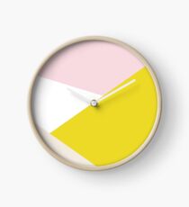 Pink and Yellow Modern Colourblocks Clock